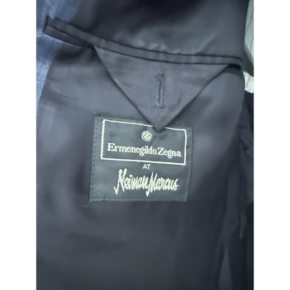 Ermenegildo Zegna Men Suit Jacket Switzerland Grey Windowpane 48R Neiman Marcus - Picture 11 of 14